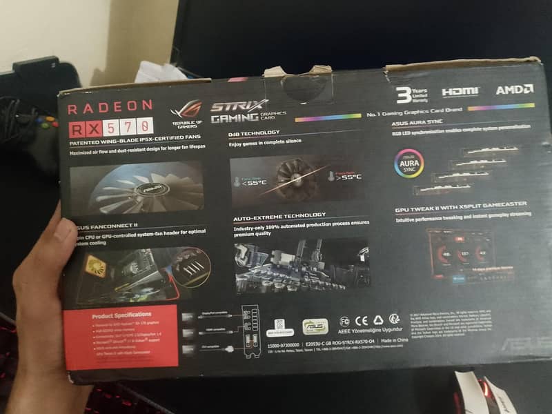 AMD rx 570 4gb Asus ROG strix rgb graphics card 4gb GPU - Computer ...