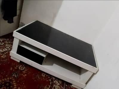 wooden with glass table