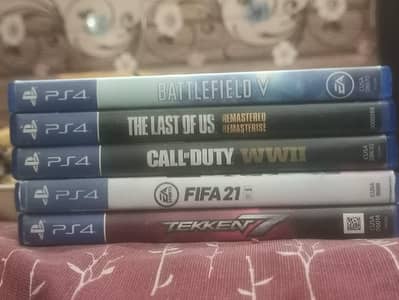 Fifa21, Battlefield5, Lastofus1, Codww2, Tekken7.