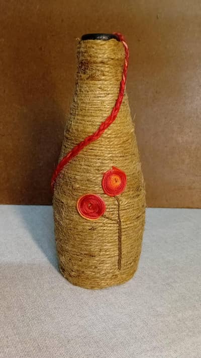 Handmade juite rope bottle.