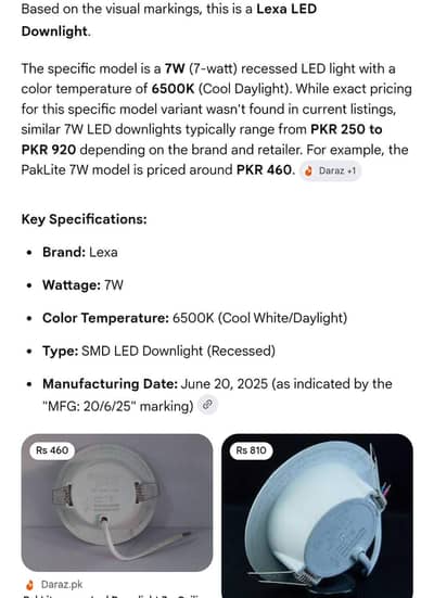 LEXA LED downlight for sale its almost new 7w