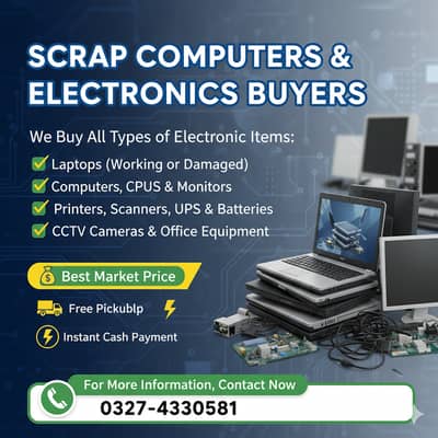 Scrap Computers & Electronics Buyers  We Buy All Types of Electronic