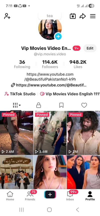 Tik Tok id for sale 25M total views top 1 video 3.6M views ha