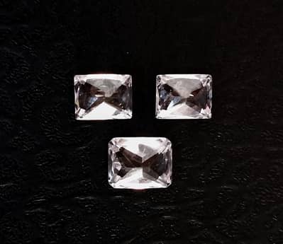 Original White Zircon (Zarkon) Gemstones - Diamond Cut AAA Luster