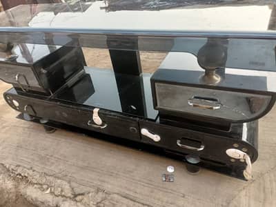 Premium LED / LCD TV Cabinet (Glass Top) – TV Unit with Storage