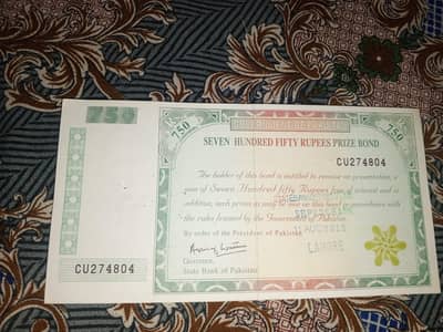 750 Price Bond with " 804 " Number