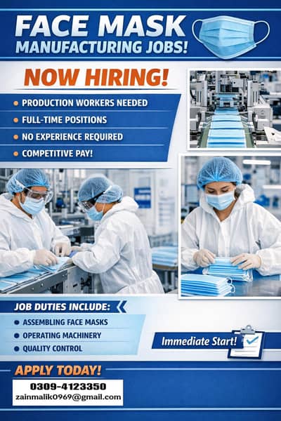 Manufacturing Job | Job Offer | Workers Require