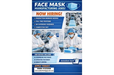 Manufacturing Job | Job Offer | Workers Require