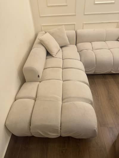 7 Seater L shape Sofa set Bouclee fabric