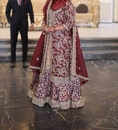 Royal Maroon Bridal Dress | Fully Customized | Kundan Bridals