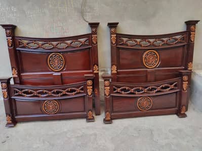 Pure Wooden 2 Chinioti Single beds New. . .