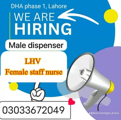 A female LHV is needed for aesthetic Clinic in lahore