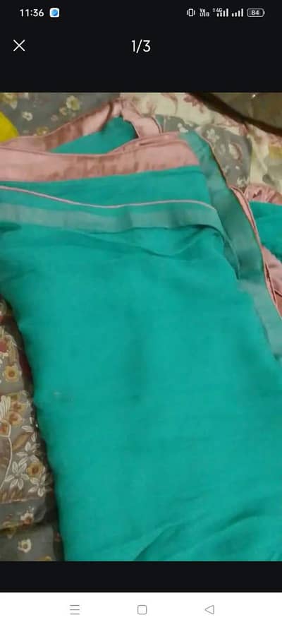 Women's Suit (3 PCs) For Sale in Ferozi Color (Chiffon) Medium Size