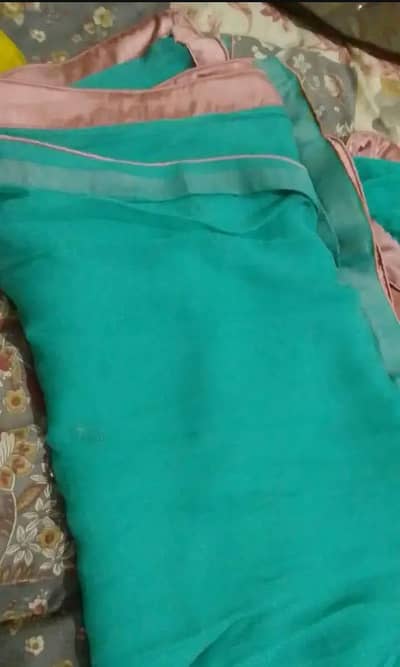 Women's Suit (3 PCs) For Sale in Ferozi Color (Chiffon) Medium Size