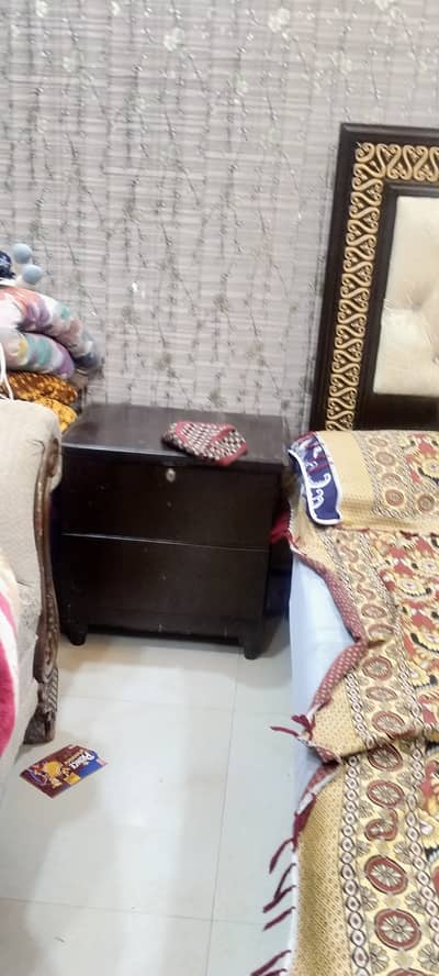 Bed for sale with two  side tables and dressing table