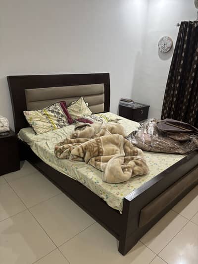 Bed with side drawers for sale