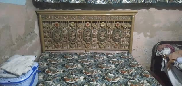 Iron bed with mattress