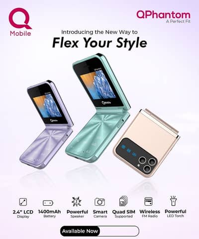 Qmobile phantom ( flip / fold ) 4 sims pta approved