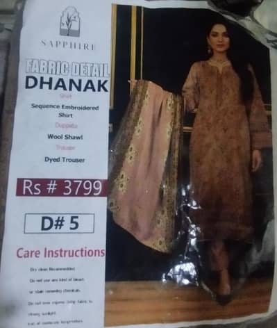 1st copy of sapphire brand 3 piece unstitched brand new