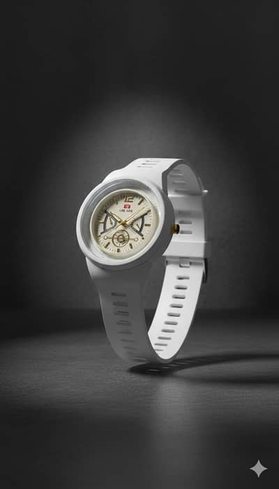 White Sports Quartz Watch for Men & Women – Stylish Casual Silicone St