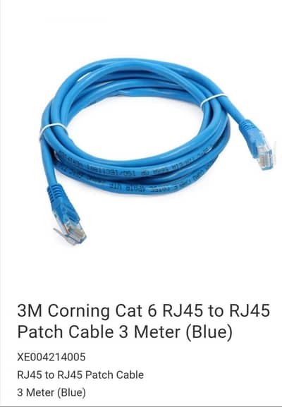 3Meter Long Cat 6 Ethernet Patch Cord