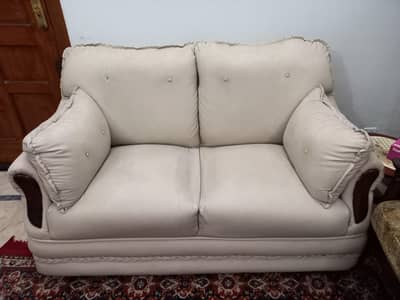 6 seater Sofa set pair leather material