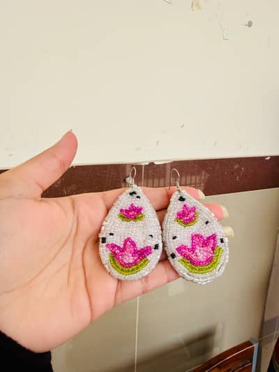 handmade earings made with beads