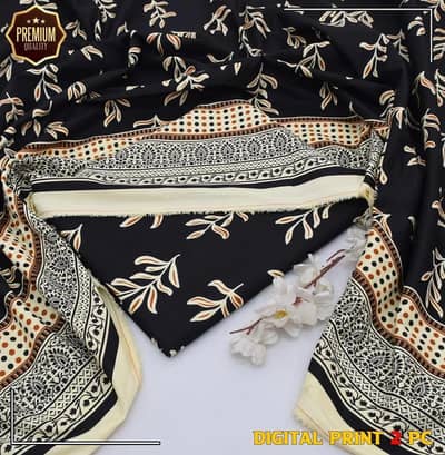 Unstitched cotton printed 2pc