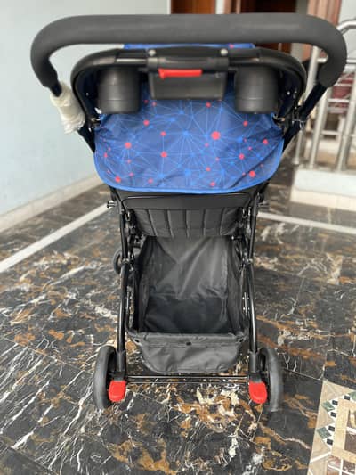 Luxury Baby Stroller with Sun Canopy & Storage Basket