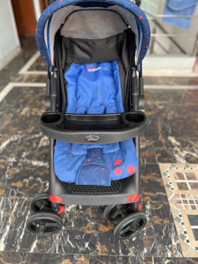 Luxury Baby Stroller with Sun Canopy & Storage Basket