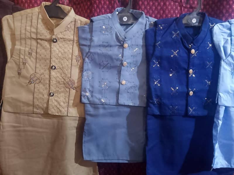 بچوں کا 3 پیس شلوار قمیض سوٹ بمعہ ویسٹ کوٹ 2