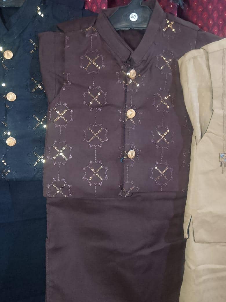 بچوں کا 3 پیس شلوار قمیض سوٹ بمعہ ویسٹ کوٹ 3