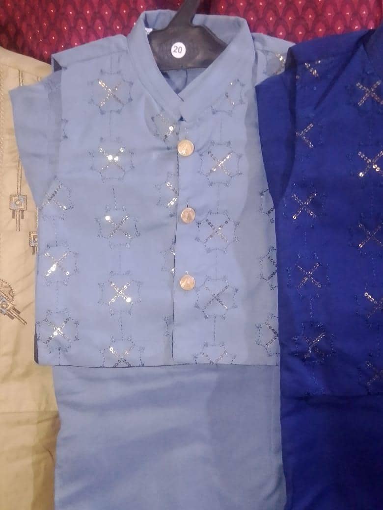 بچوں کا 3 پیس شلوار قمیض سوٹ بمعہ ویسٹ کوٹ 11