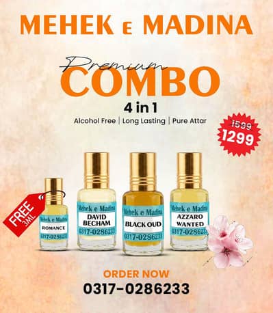Mehek e Madina 4 in 1 Premium Combo Attar Deal