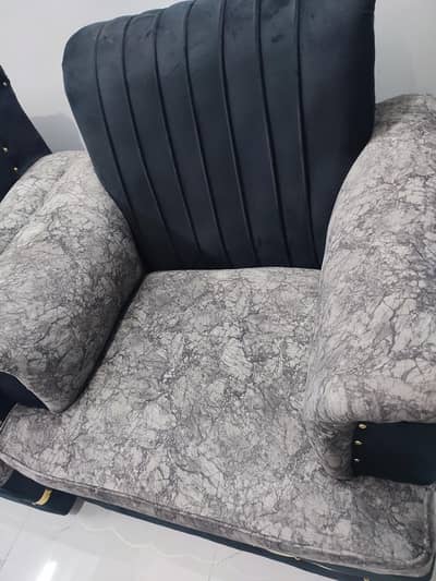 Sofa Set 07 seater with tempered glass table