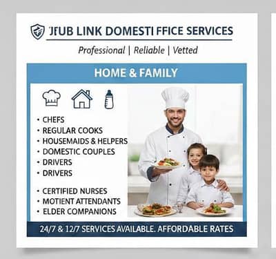 ALL DOMESTIC STAFF AVAILABLE COOK DRIVER HELPER COUPLE NANNY MAID NURS