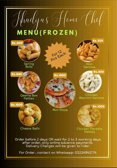 Home made hygienic and delicious frozen items.