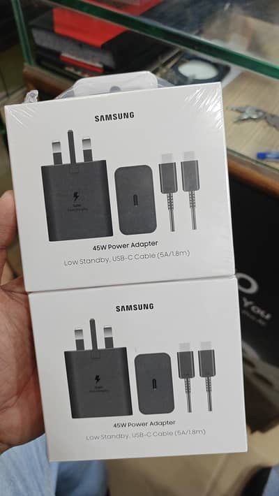 SAMSUNG 45w charger 5Apaire Cable 2 Metter 100% Original