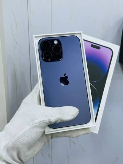 I phone 14 pro Max Factory 128 GB 98% Battery Health 10 by 11 with Box