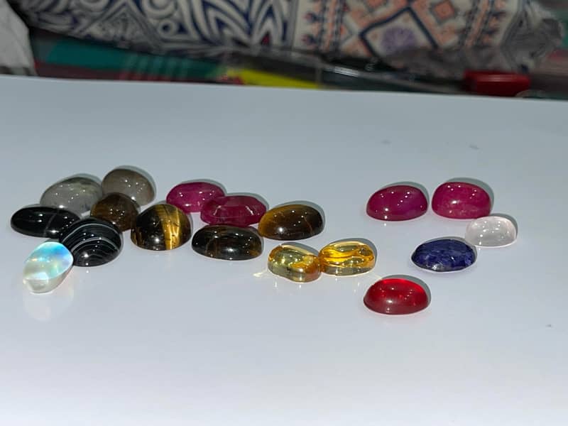 Gemstone Tiger eye Agate . Ruby . Moonstone. Opal 6