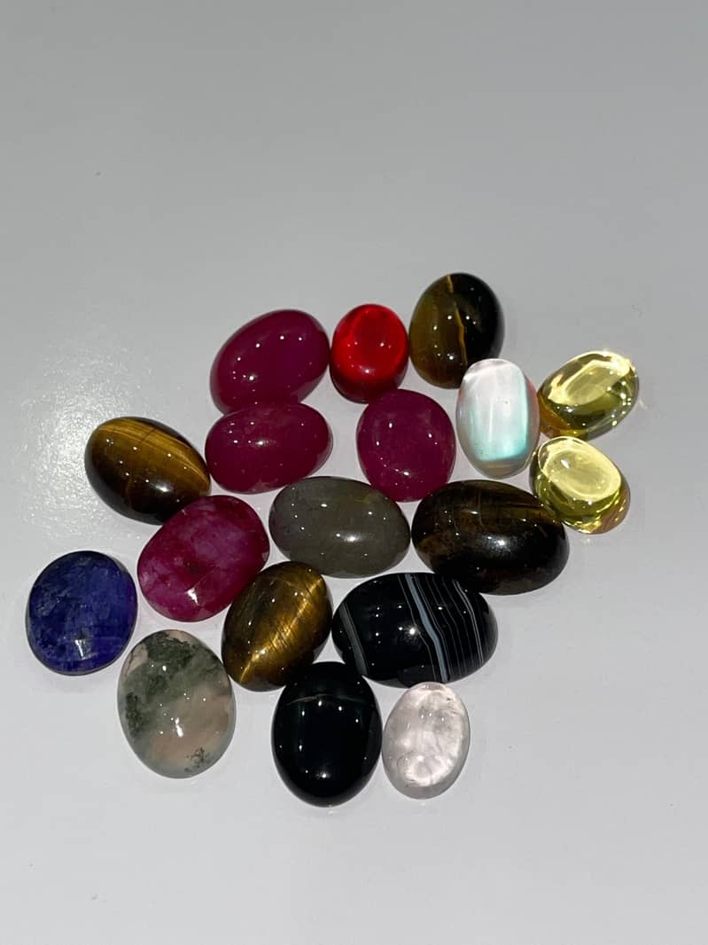 Gemstone Tiger eye Agate . Ruby . Moonstone. Opal 9