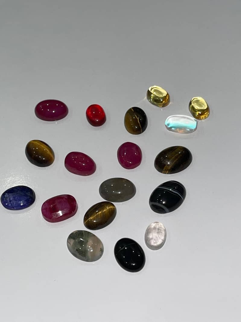 Gemstone Tiger eye Agate . Ruby . Moonstone. Opal 10