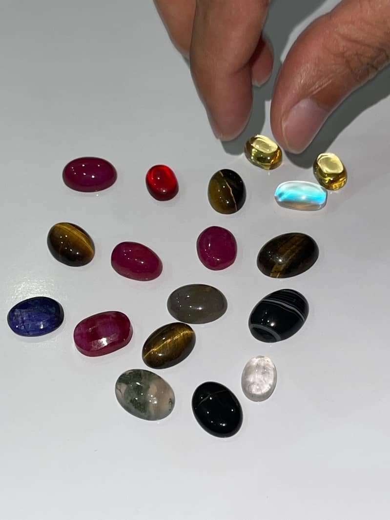 Gemstone Tiger eye Agate . Ruby . Moonstone. Opal 11