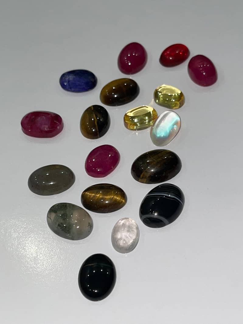 Gemstone Tiger eye Agate . Ruby . Moonstone. Opal 12