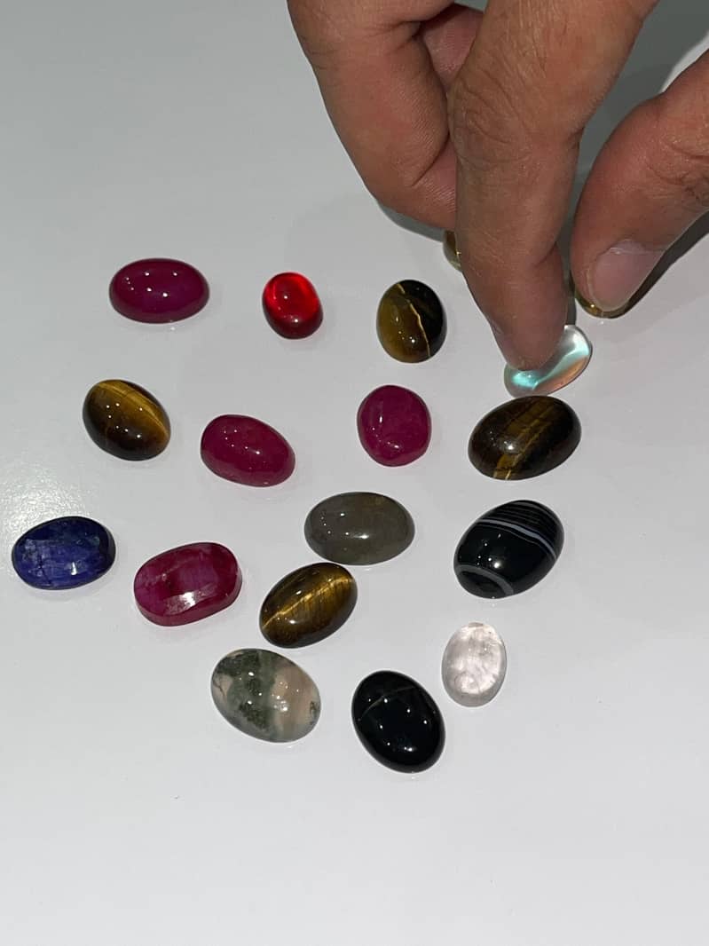 Gemstone Tiger eye Agate . Ruby . Moonstone. Opal 13