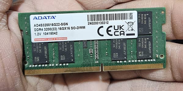 Laptop Pulled 16 Gb DDR4 3200mhz Ram