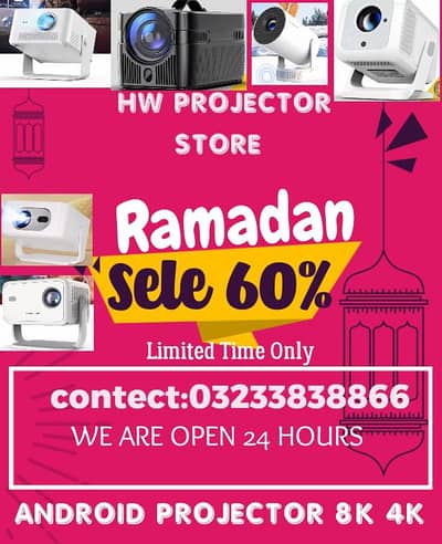 ORIGNAL BRAND ANDROID 4K FULL HD MINI SMART MULIYMEDIA PROJECTOR HOME