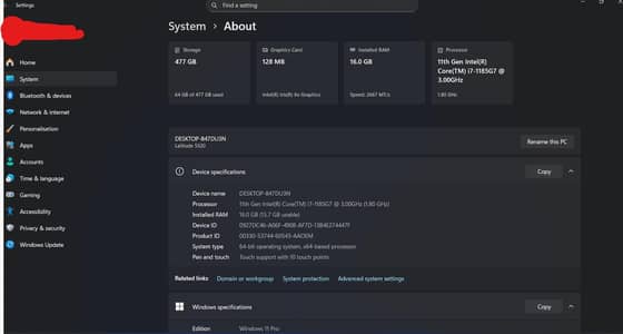 Dell Latitude 5520 i7-11 Gen