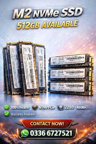 M2 Nvm'e 512GB Available