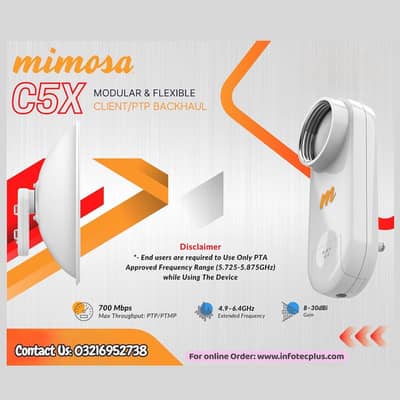 Mimosa C5x with 25dbi Dish (Pair)